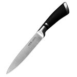 VELINEX® Kitchen Knife with Steel Ring Horseshoe Handle Stainless Steel Blade with concave Point Sharp 9inch Knife with Sheath, Scratch Resistant and Rust Proof, Chef Cooking Cutting (1PCS)