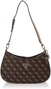 GUESS Noelle Top Zip Shoulder Bag, Brown Logo, One Size