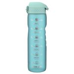 Ion8 1 Litre Water Bottle with Times to Drink, Leak Proof, Flip Lid, Carry Handle, Dishwasher Safe, BPA Free, Soft Touch Contoured Grip, Ideal for Gym, Health and Fitness, 32 oz, Sonic Blue