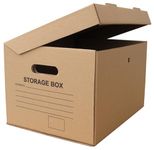 W.E. Roberts A4 Cardboard Archive Filing Boxes Cardboard Storage Boxes with Lids - 390mm(L) x 304mm(W) x 238mm(H) File Box Document Box Home Office Storage, file boxes a4 Box (Pack of 10)