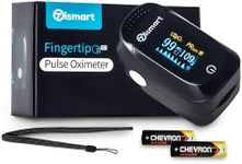 Fingertip Pulse Oximeter, Heart Pulse Rate, SpO2 Device Blood Oxygen Saturation Monitor for Medical or Home Use, Upgraded, Portable, Light Weight, OLED Display, Lanyard and Batteries, TGA, ARTG ID: 413949 Ozismart