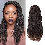 FFDDear 18 Inch Soft Faux Locs Crochet Hair 7 Packs Extended Soft Locs Crochet Hair Natural Locs Crochet Braids Pre Looped Synthetic Hair for Black Women(18 Inch, 7Packs, T30)