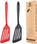 Pack of 2 Silicone Fish Spatula, Non-stick Large Slotted Flipper Turner, High Heat Resistant Kitchen Cookwares for Frying, Cooking Seafood, Meat, Eggs, Omelets, Pancakes, Burgers