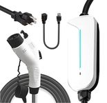 SimplyWork 3.8Kwh Level 2 EV Charger for All EVs. UL Certified,Canadian Seller, Support, Warranty, BC and QC Rebates Eligible. 110V Wall Plug Compatible with Included Adapter, 16A, 25FT.