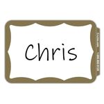 C-Line Pressure Sensitive Peel and Stick Name Badges, Gold Border, 3.5 x 2.25 Inches, 100 per Box (92266)