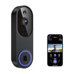 Guggre 1080P Video Doorbell Camera, Smart Human Detection, Cloud Storage, Chime Included, Live View, 2-Way Audio, IR Night Vision, Battery Powered, Indoor/Outdoor Surveillance