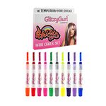 Premium Neon Hair Chalk Set by GlitzyGurl, 10 x Kind Temporary Non-Toxic Easy Washable Hair Dye Colourful Hair Chalks Set for Girls