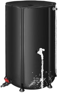 FAMIROSA 100 Gallon / 378L Collapsible Rain Barrel, Foldable PVC Rain Barrels to Collect Rainwater from Gutter, Portable Water Storage Tank Container with Hose Spigot, Water Catcher Collector Black