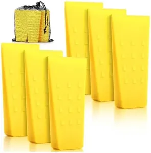 UNCO- Tree Felling Wedges with Spikes, 5.5", 6 pcs, Yellow Wedges with Storage Bag, Splitting Wedge, Plastic Wedges for Tree Cutting, Logging Tools and Equipment, Chainsaw Wedges for Trees, Wood Wedge