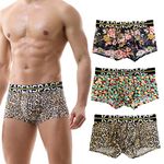 KAREN SPACE Men's Sexy Underwear Intimate Jockstraps for Men, Mesh Jock Strap Athletic Supporters for Male, B7-ice Silk-leopard/Cube/Rose(3-pack), X-Large