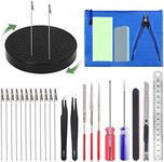 Keadic 37Pcs Gunpla Tool Paint Kit Includes Professional Gundam Model Basic Tools, Painting Stand Base Holder and Alligator Clip Sticks Modeling Tools for Airbrush Hobby Model Building Parts Assemble