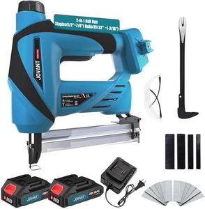 Nail Gun Battery Powered, Cordless Nail Gun with 2 * 2.0Ah Li-ion Battery, 20V 2 in 1 Electric Nail Gun, Battery Nail Gun for Upholstery, Small Projects and Woodworking