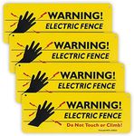 4-Pack Warning Electric Fence Safe Sign, 10"x 3.5" Plastic Sign