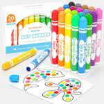 Shuttle Art Bingo Dabber Pens, 20 Colours Dot Markers for Toddlers, Washable Markers for Kids and Preschool Children, Non-Toxic Water-Based Paint Pens for Kids, Early Education Art Supplies