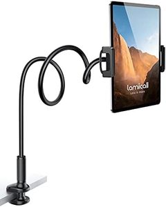 Gooseneck Tablet Mount Holder for Bed - Lamicall Flexible Tablet Arm Clamp, Bed Stand Conpatibile for iPad Mini 7.9, Air 9.7 10.2, Pro 10.5/11, Switch, Galaxy Tabs and More 4.7-11" Devices- Black