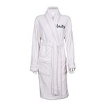 aztex Personalised So Soft Bathrobe, Large/Extra Large, White