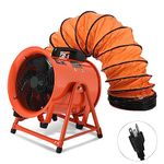YITAHOME 12 Inch Explosion Proof Fan, Utility Blower Extractor Fan with Detachable A-frame Angle Adjustable, Portable Exhaust Fan with 16FT Ventilator Duct Hose, for Paint Booth, Industrial
