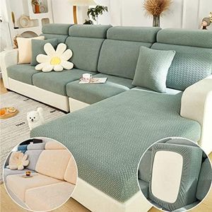 Disayu Magic Sofa Covers Couch Covers 2024 New Wear-Resistant Universal Sofa Covers Washable Stretch Couch Cushion Covers Slipcovers for Sectional Sofa (Texture Green,Large Double Seat Cover)