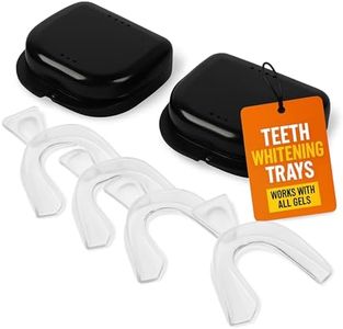 Teeth Whitening Trays Moldable 4-Pc Bleaching Trays for Teeth Whitening with 2 Slim Retainer Cases - Comfortable, Thin Design for Tooth Bleach, Compatible with Opalescence Gel Not Included