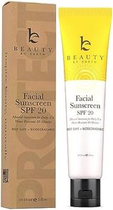 Beauty by Earth Facial Sunscreen Spf 20; Water Resistant Mineral Sunblock Cream Matte Face Moisturizer Lotion For Men, Women, Kids & Babies, Natural & Organic Ingredients Oily, Dry & Sensitive Skin