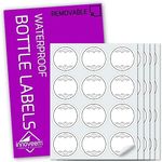 Labels for Jars and Bottles - 60 White Waterproof Labels, 38mm Round Premium Quality Removable Labels for Blank Spice Jar Labels, Bottle Labels, Organisation Stickers & More by Innoveem