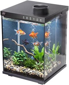 4 Gallon Smart Fish Tank Starter Kit with Auto Feeder Filter and LED Lights