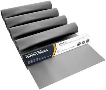 Oven Liners for Bottom of Oven - 4 Pack Large Heavy Duty Mats, 17”x25” Non-Stick Reusable Liner for Electric, Gas, Toaster Ovens Grills - BPA & PFOA Free Kitchen Accessory to Keep Oven Clean (Silver)