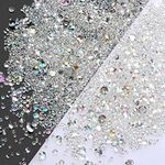 KEUGT 4200 Pcs Colored Rhinestones - Acrylic Diamonds - Dining Table Crystals - Clear Gemstones - Wedding Confetti - For Decorating Wedding Party, Dining Table, Vase Filler (AB color)