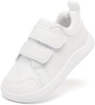 MORENDL Baby Shoes for Toddler Girls Boys Running Wide Infant Sneakers Walking Adjustable Non Slip Barefoot Slippers Indoor Tennis Sock Preschool Shoe White 15-18 Months Wide Infant