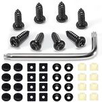 8 Sets Anti-Theft Stainless Steel License Plate Fasteners，Rust Proof and Anti-Rattle License Plate Screws Kits (Anti-Theft)