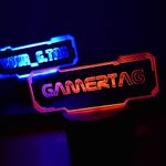 Gamertag Light, Personalised Gamer Streaming Lamp, Gaming Accessory, with 16 Colour LED Light Base, Remote + USB Lead