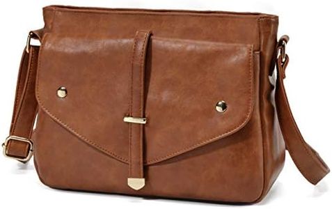 Crossbody Bags for Women, VASCHY Soft PU Leather Water Resistant Crossbody Purse Handbags Shoulder Bags Brown