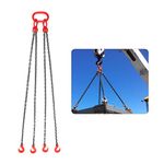 BEAMNOVA Lifting Chains with Hooks, 5/16 Inch x 5 Foot, 6 Ton, Chain Slings for Engine Hoist 4 Leg Industrial Grab Hook Heavy Duty