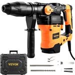 VEVOR 1-9/16 Inch SDS-Max Rotary Hammer Drill, 13Amp Corded Drills, Heavy Duty Chipping Hammers w/Vibration Control & Safety Clutch, Electric Demolition Hammers Variable Speed, Power Tool For Concrete