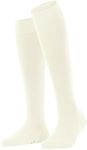 FALKE Women's Softmerino Knee-High Socks, Thick Warm Breathable, Merino Wool Cotton, Trendy Casual or Dress Stockings, White (Off-White 2040), 8-9, 1 Pair