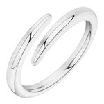 PAVOI 14K Gold Plated Open Twist Eternity Band White Gold for Women Size 6