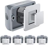 WELLUCK Keyless RV Push Cabinet Locks, Metal Push Button, 5 Packs Camper Cupboard Knob RV Compartment Latch Catches for Caravan Yacht Boat Motorhome Cabinet Drawer, Zinc Alloy Button & Solid Push Rod