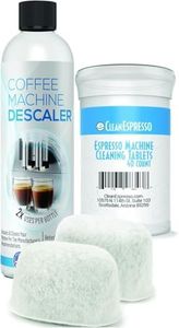 CleanEspresso Espresso Cleaning Kit - 40 Espresso Machine Cleaning Tablets + 2 Water Filters + 2-Use Descaling Solution - Fits All Breville Espresso Maker Models