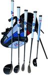 Fingerprints Junior Golf Club Set - Driver, Hybrid, 7i, PW, Putter with Stand Bag - Multiple Sizes - RH and LH (Golf Club Set for Kids 45"-52" Tall (~Age 6-10), Right)