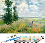 WOWDECOR Paint by Numbers Kits for Adults Kids, DIY Number Painting - Monet Tea Tree Flowers 40 x 50 cm - New Stamped Canvas (Framed)