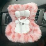 Ezcora Accessories for 10-17cm Dolls, Doll Car Seat with Clip onto Car Air Vent, Includes Seat Leg for Desktop Display (Strawberry ice Cream)