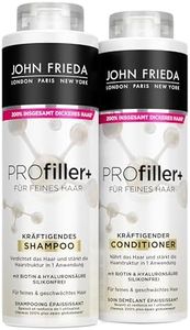 John Frieda PROfiller+ Shampoo/Conditioner Value Set – Contents: 1 x Shampoo 500 ml & 1 x Conditioner 500 ml – For Fine Hair