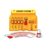 Boviisky Lockout Tagout Station with 5 Safety Padlocks,2 Hasps,25 Lockout Tags,25 Nylon Ties,Loto Station for 4 Safety Padlocks, Lockout Safety Supply for OSHA Compliance