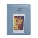 Sprite Science Leaticia 64 Pockets Photo Album for Mini Fujifilm Instax, 90 Polaroid and Name Card (Blue)