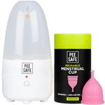 Pee Safe Menstrual Cups For Women | Medium Size With Menstrual Cup Sterilizer | Clean Your Menstrual Cup Hassle Free In Just 5 Minutes, Kills 99.9% Of Germs