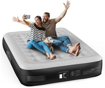 Airefina Queen Air Mattress with Built-in Pump 13", Comfort Blow up Mattress in 3 Mins Inflation/Deflation, Queen Size Inflatable Bed with Flocked Top for Camping, Home, Guest, Portable 80x60x13in