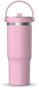 Hydrapeak Nomad 32 oz Tumbler with Handle and Straw Lid, Leakproof Tumbler, Tumbler Lid Straw, Double Insulated Tumblers, 32oz Double Insulated Cup Straw, Stainless Steel (Cotton Pink)