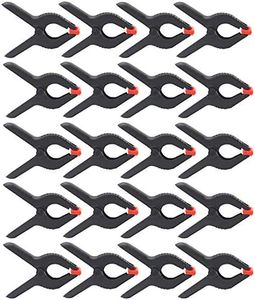 CESFONJER 20-Pack Mini Abrazadera de Resorte Muselina de Fondo 6,5 centímetros Trabajo Pesado para Estudio Fotografía Fondos, Lienzos, Obras de Arte o Aplicación de Casa