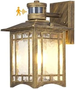 XANGQAN Bronze Outdoor Motion Sensor Lights - Dusk to Dawn Lighting Fixture for Outside House Exterior - Wall Mount Porch Lantern with Yard Front Motion Detector - Garage Patio Anti-Rust Light