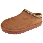 Ladies Slippers Boots Shoes in Out Door Slip On Warm Faux Fur Lined Womens Sizes 3 Camel